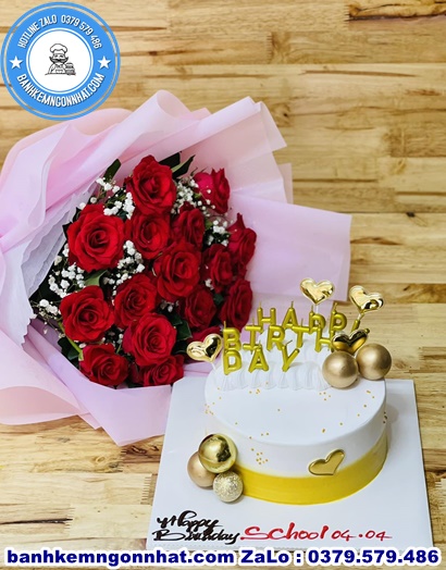 combo bánh kem và hoa tươi ở TP Đông Hà Quảng Trị